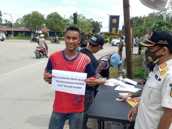 157 Pelanggar Protokol Kesehatan Ditindak Satgas Covid-19 Sintang