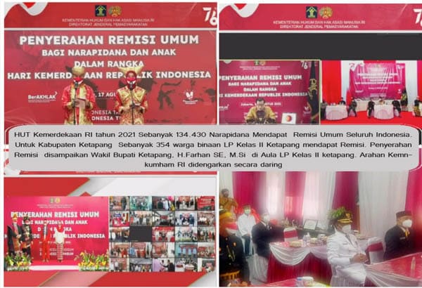 Wabup Farhan Serahkan Remisi 354 Napi Lapas Ketapang