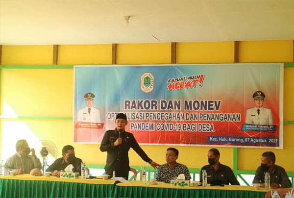 Wabup Wahyudi Pimpin Monev Penanganan Covid-19 di Hulu Gurung