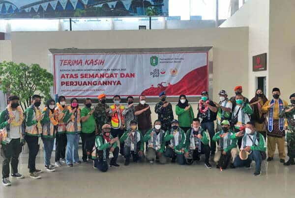 Sujiwo Sambut Kedatangan Atlet Tarung Derajat dan Aeromodelling PON XX Papua
