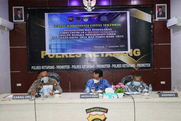 Polres Ketapang Gelar Rapat Koordinasi Lintas Sektor Cegah Potensi Masuknya Varian Omicron