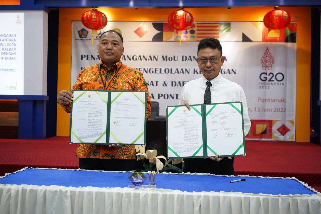 Perkuat Pengelolaan Keuangan Pusat dan Daerah, Kanwil DJPb Kalbar Teken MoU bersama Pemkot Pontianak