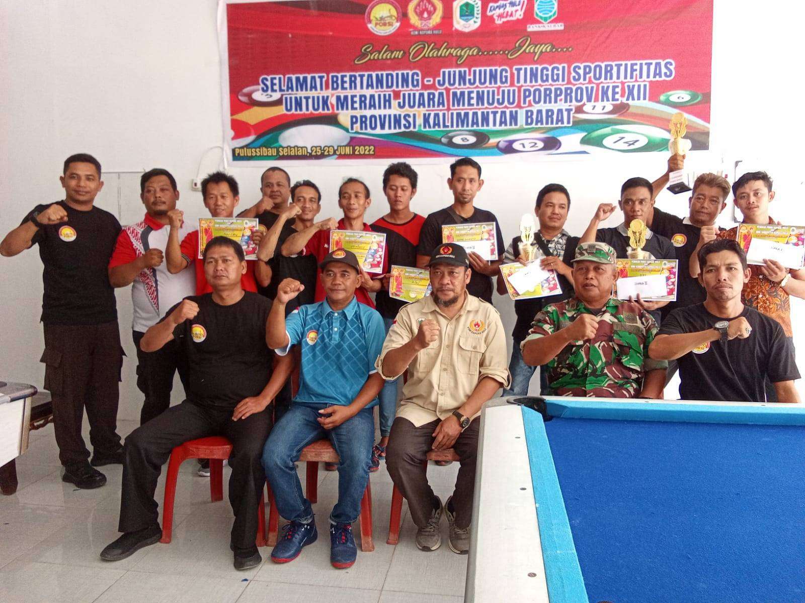 Sukses Digelar, KONI Apresiasi Kejuaraan Open Tournament 9 Ball Billiard POBSI Kapuas Hulu