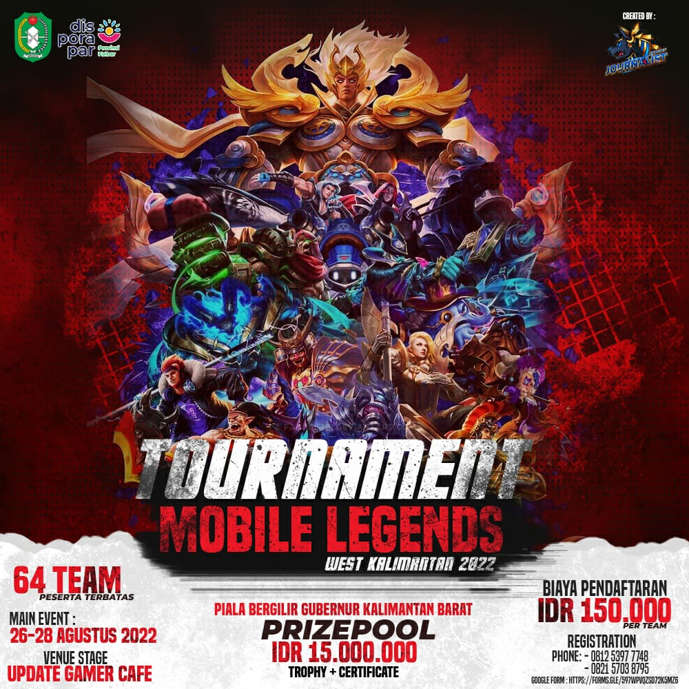 Yok Daftar, eSport Journalist Pontianak Gelar Turnamen Mobile Legends Piala Gubernur Kalbar