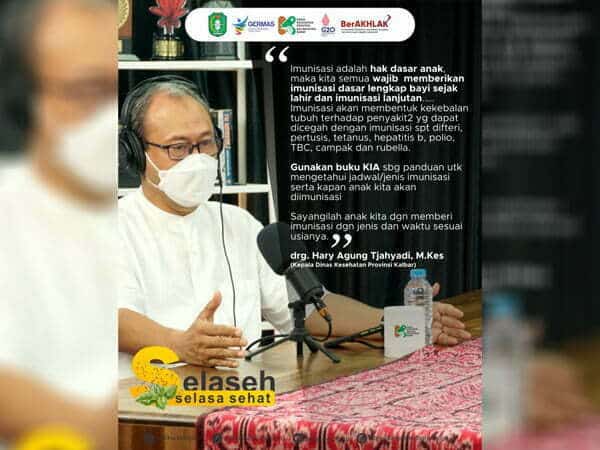 Selaseh 21 Juni, Kadiskes Kalbar Ingatkan Pentingnya Imunisasi Anak