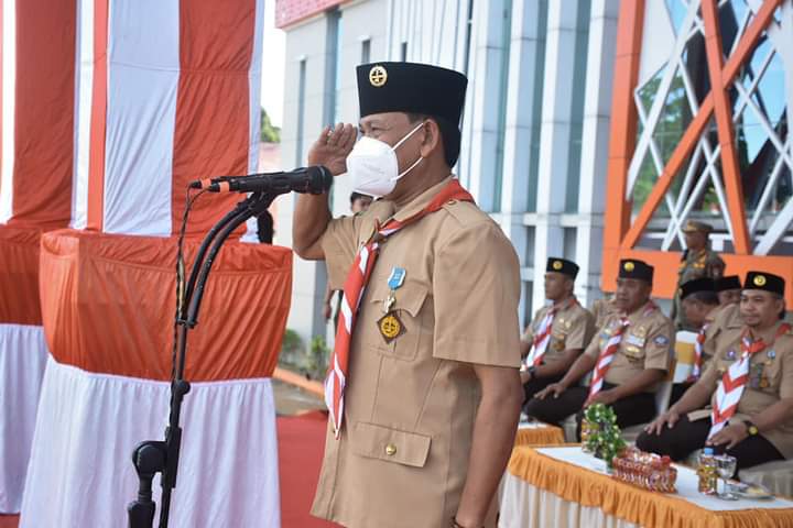 Wabup Farhan Pimpin Apel Peringatan HUT Pramuka 2022