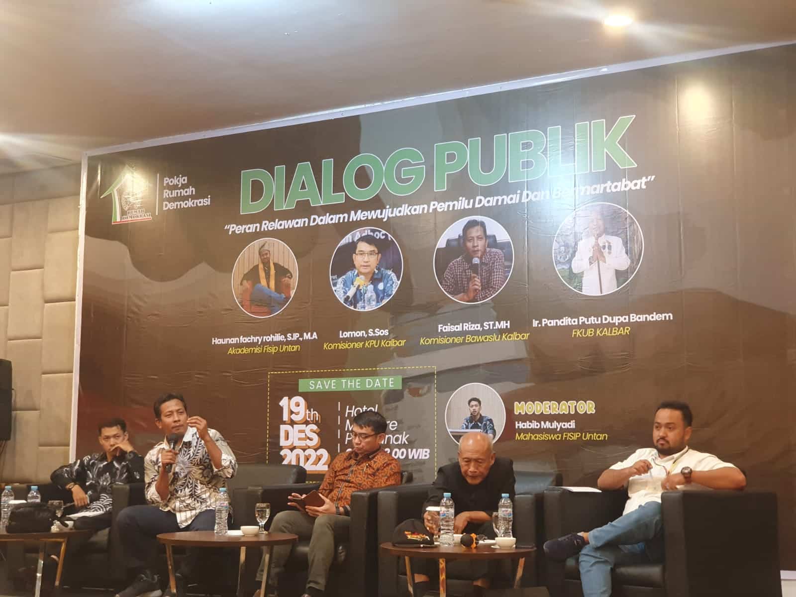 Pokja Rumah Demokrasi Gelar Dialog Publik Peran Relawan Wujudkan Pemilu Damai dan Bermartabat