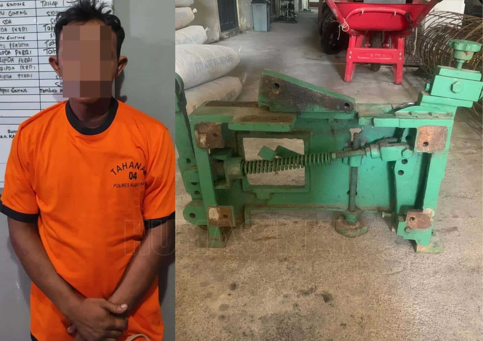 Polsek Sungai Raya Tangkap Residivis Pencuri Mesin Asah Benso