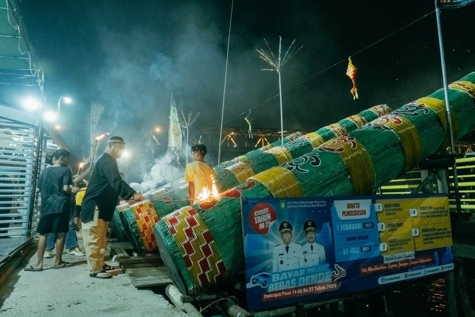 Turut Rawat Tradisi Budaya Meriam Karbit, Bapenda Kalbar Sosialisasikan Bulan Bebas Denda PKB