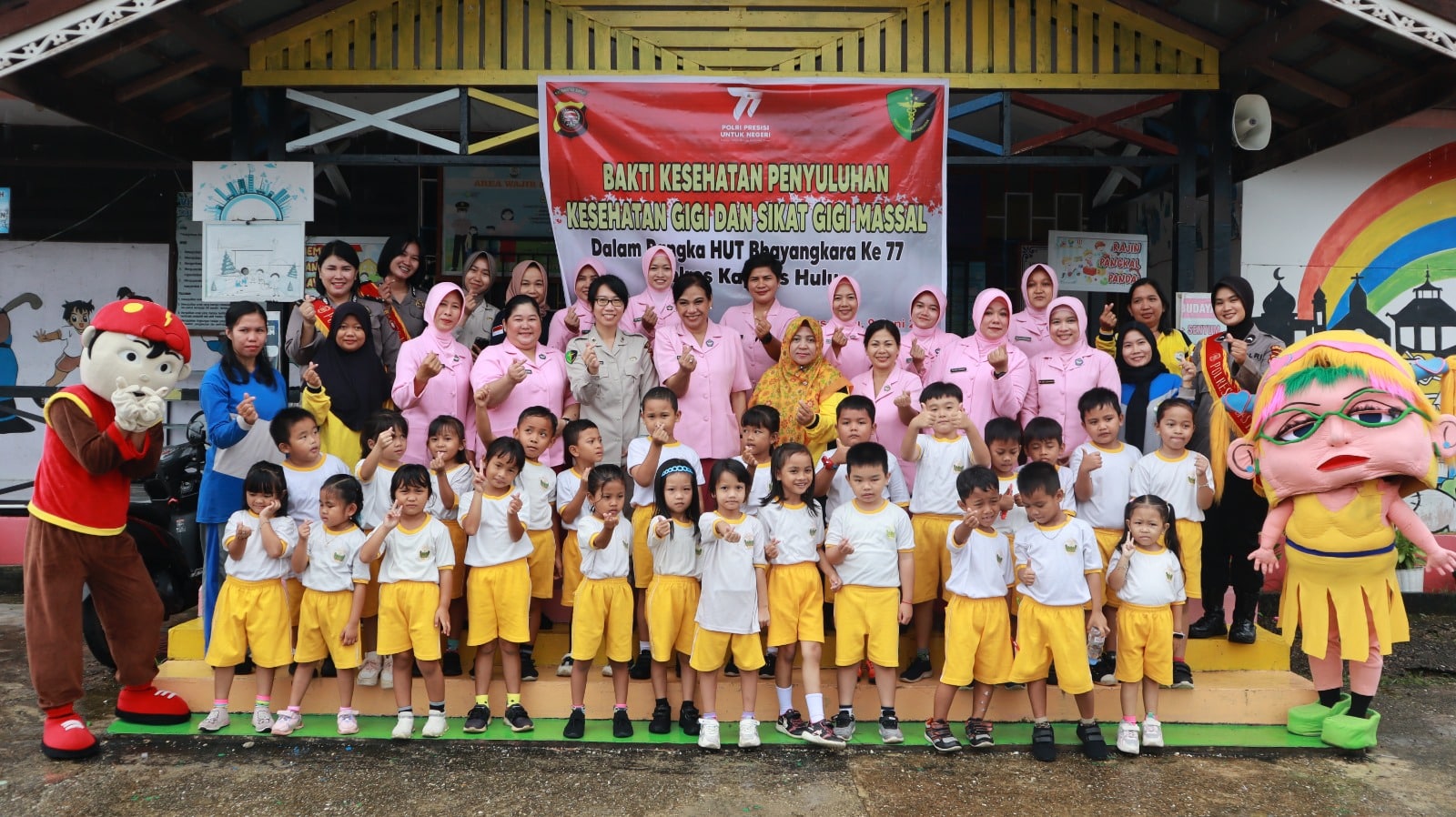 Sambut Hari Bhayangkara ke-77, Polres Kapuas Hulu Gelar Penyuluhan Kesehatan Gigi di TK Kemala Bhayangkari
