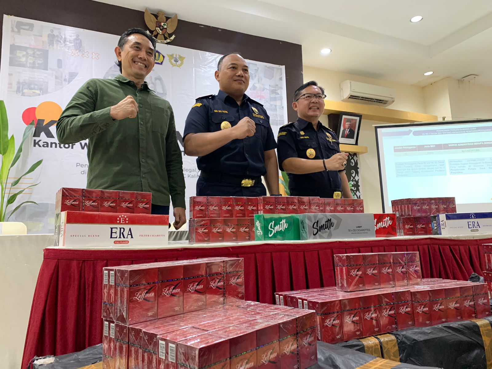 Selama Juli 2023, Lebih dari 550 ribu Batang Rokok Ilegal Disita Bea Cukai Kalbar