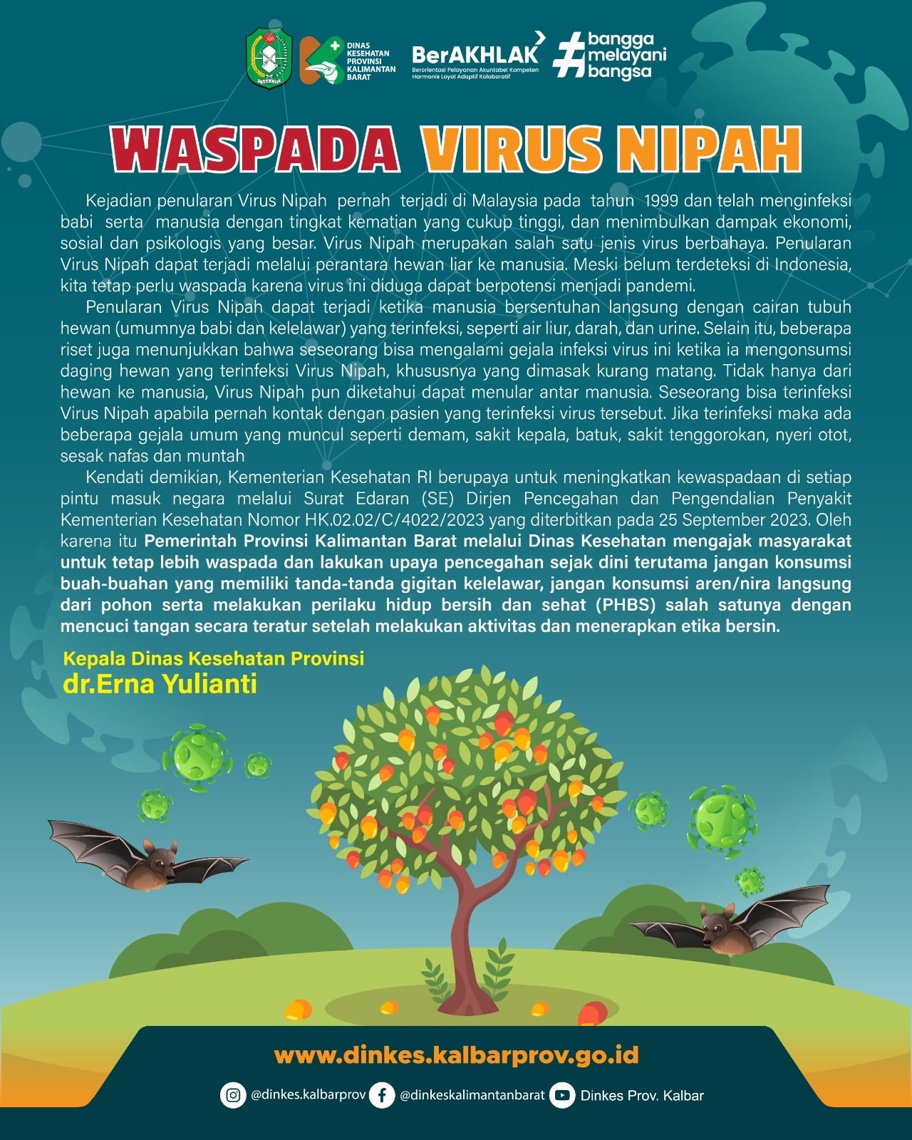 Kenali Virus Nipah, Kadiskes Kalbar Ajak Masyarakat Waspada