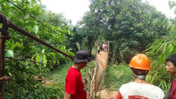 PUPR Kalbar Kirim Tim Perbaikan Robohnya Jembatan Gantung Sungai Jambu Kabupaten Landak