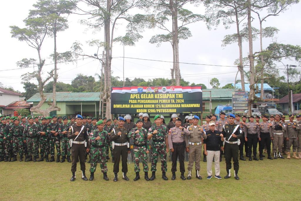 Kodim 1206/Putussibau Gelar Apel Kesiapan PAM Pemilu Tahun 2024
