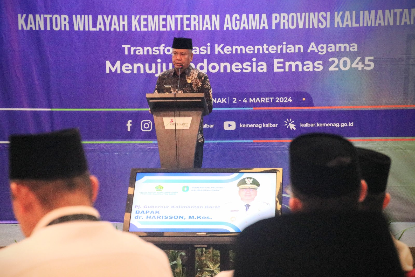 Pj Gubernur Harisson Buka Rakerwil Kanwil Kemenag Kalbar 2024