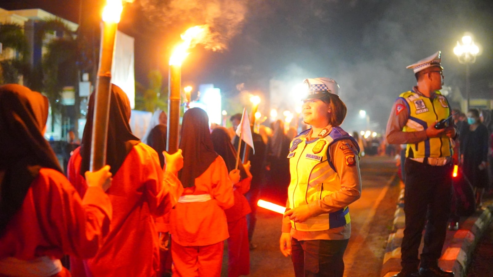 Dapat Pengamanan Polisi, Pawai Obor Sambut Ramadhan di Sekadau Berlangsung Meriah