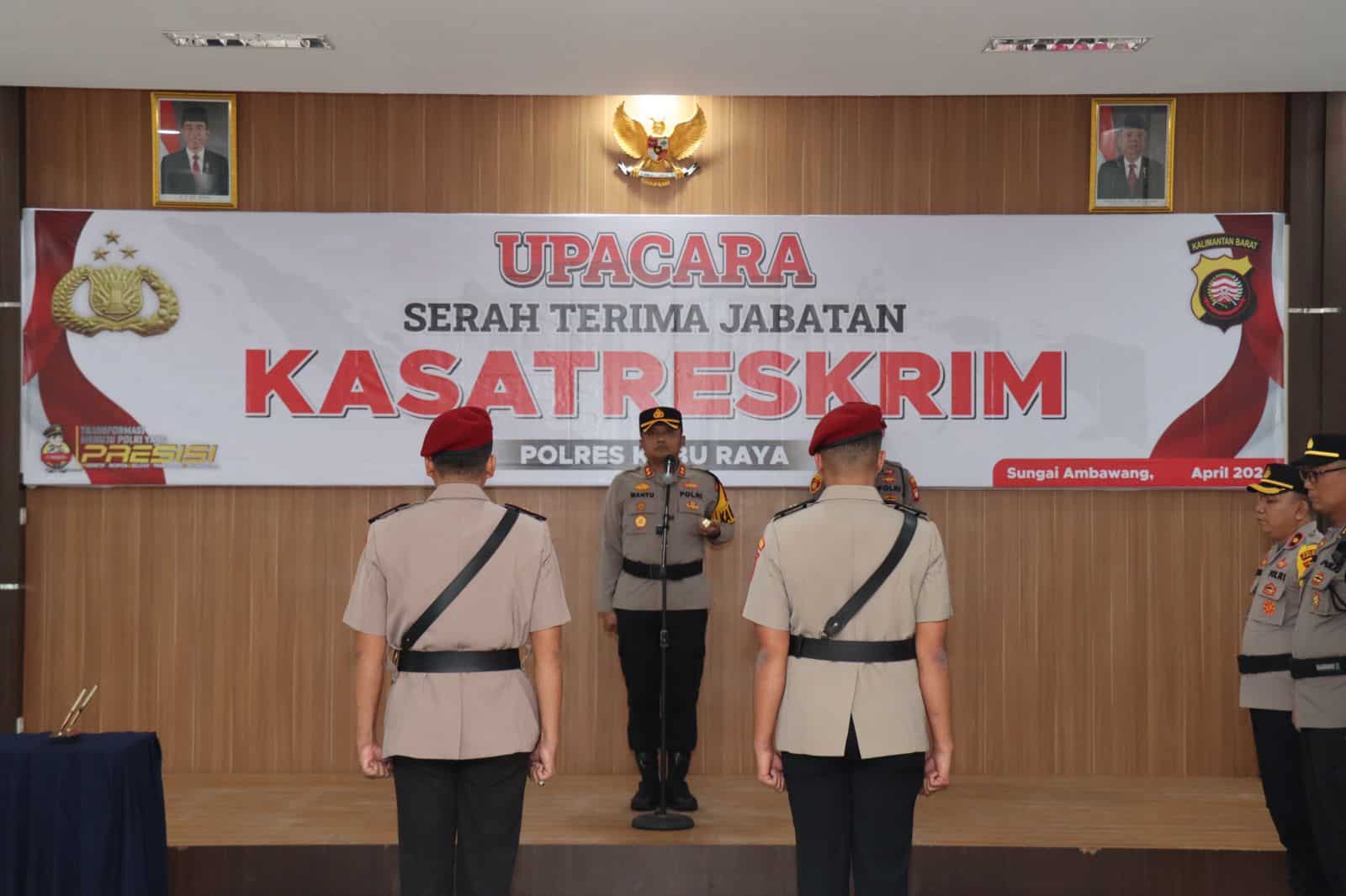 Kapolres Kubu Raya Pimpin Sertijab Kasat Reskrim