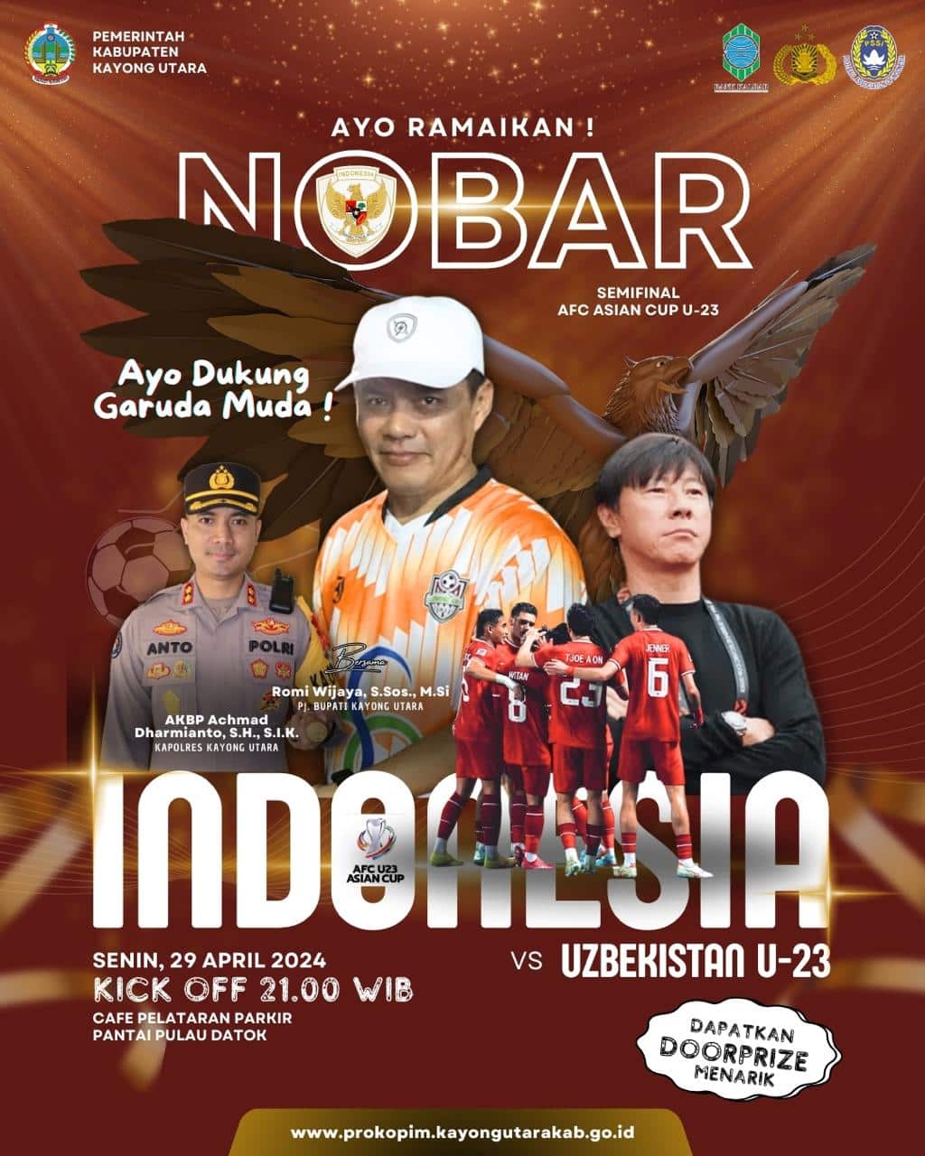 Romi Wijaya Dukung Garuda Muda! Gelar Nobar Semifinal AFC U23 Asian Cup 2024