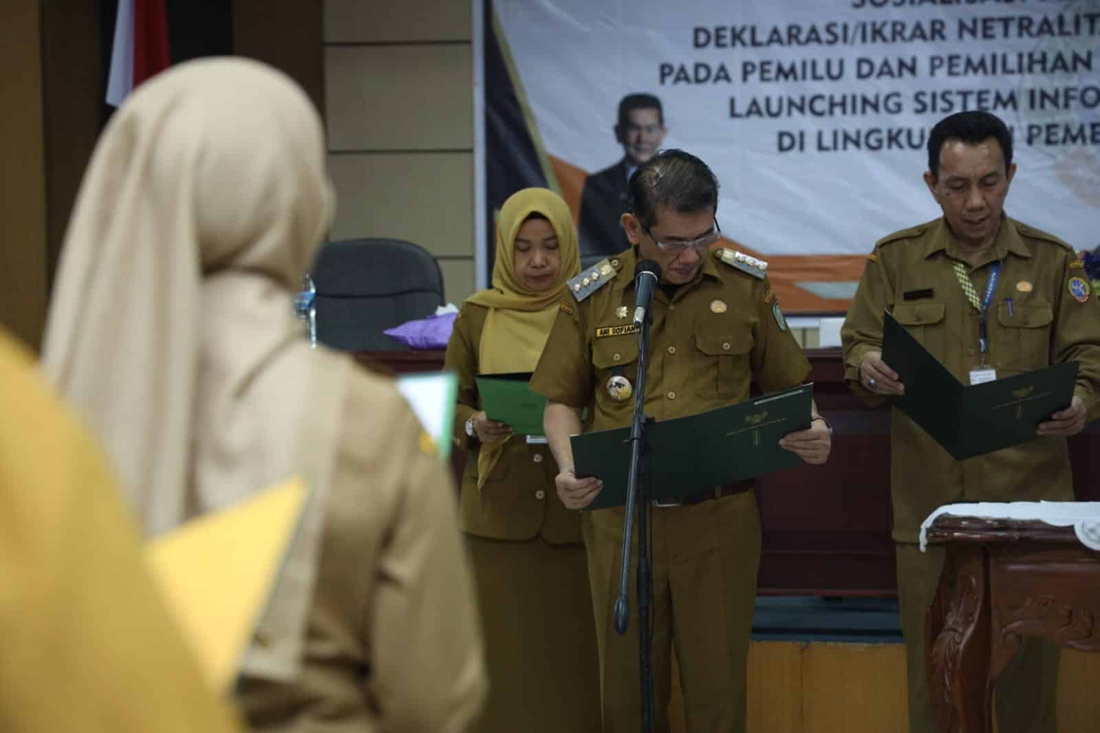 Ani Sofian Pimpin Ikrar Netralitas ASN Pemkot Pontianak di Pilkada 2024