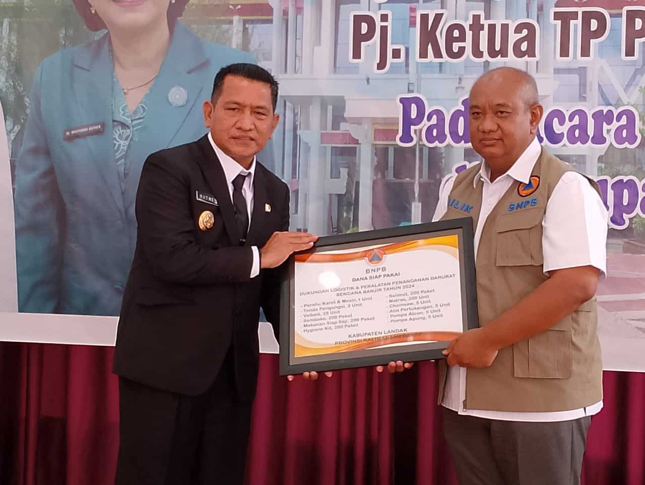 BNPB RI Gelontorkan Sejumlah Bantuan dan Dana Siap Pakai Untuk Korban Banjir Landak