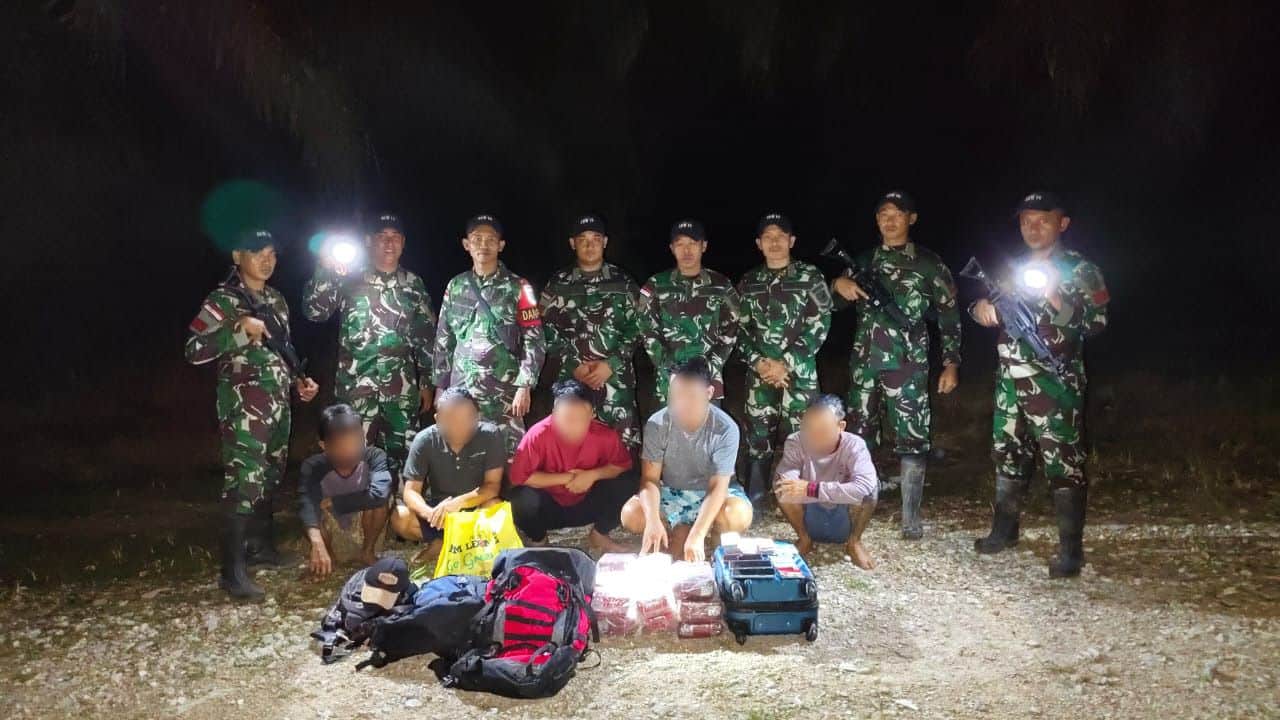 Satgas Yonarmed Gagalkan Penyelundupan 25,4 Kilogram Sabu Asal Malaysia