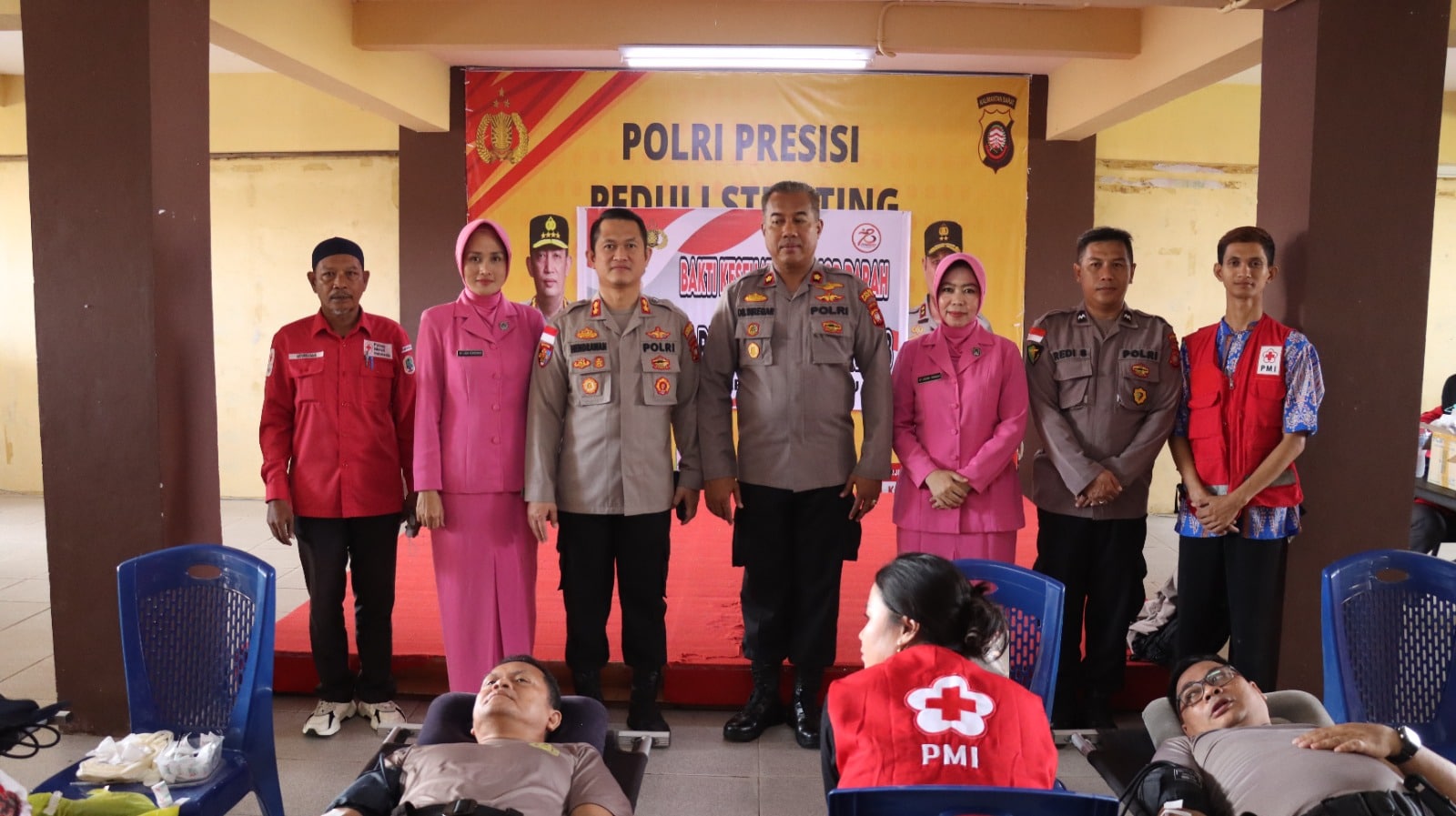 Sambut HUT Bhayangkara ke-78, Polres Kapuas Hulu dan PMI Gelar Donor Darah