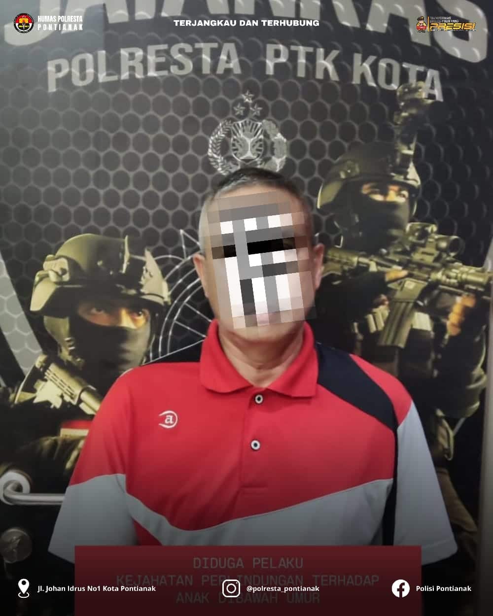 Polresta Pontianak Amankan Tersangka Pencabulan Sejumlah Anak Bawah Umur