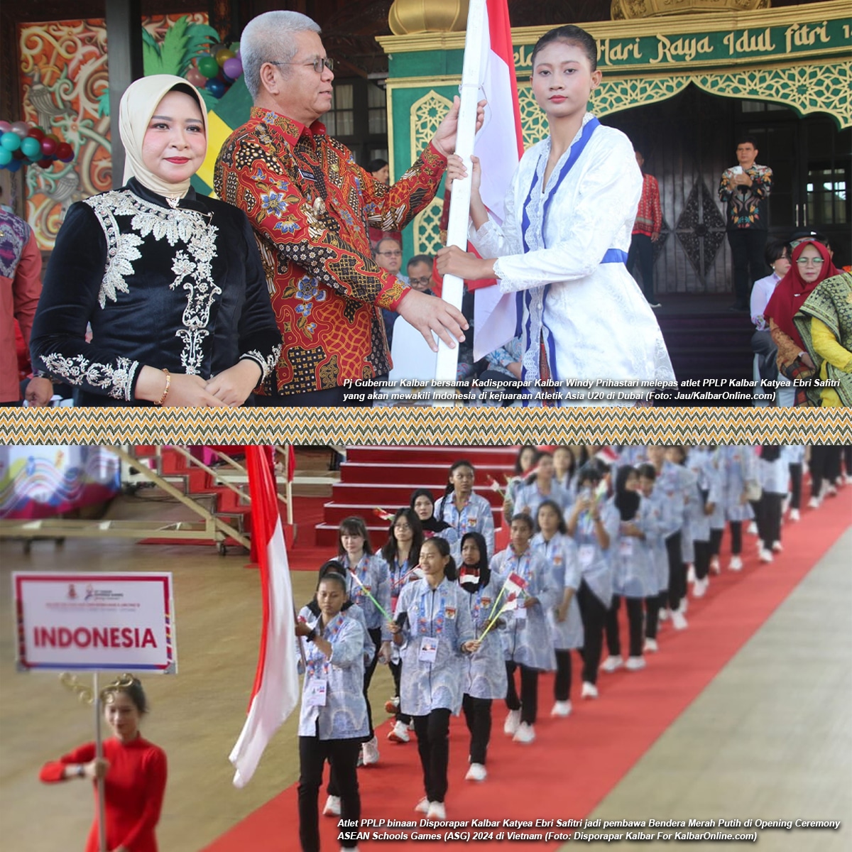 Atlet PPLP Kalbar Katyea E Safitri Jadi Pembawa Bendera Merah Putih di Opening Ceremony ASG 2024