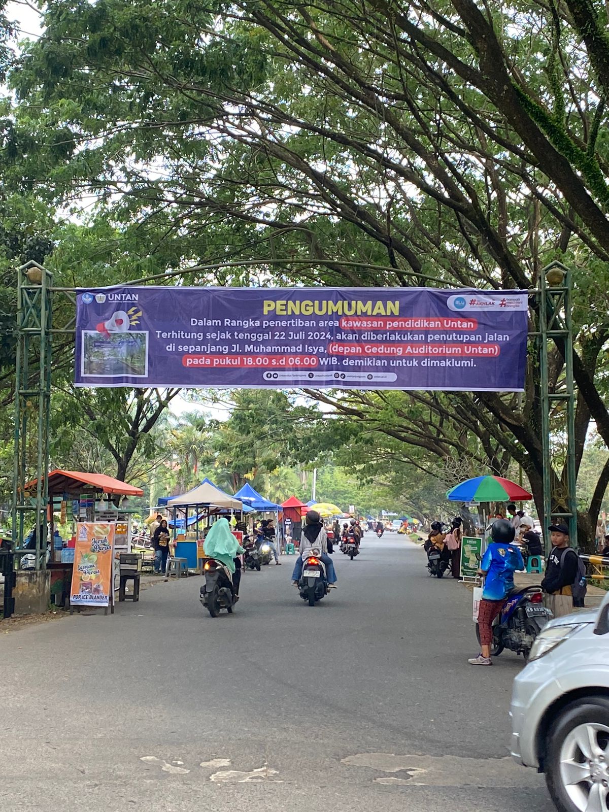 Mulai Hari ini, Jalan Depan Gedung Auditorium Untan Pontianak Ditutup pada Waktu Tertentu