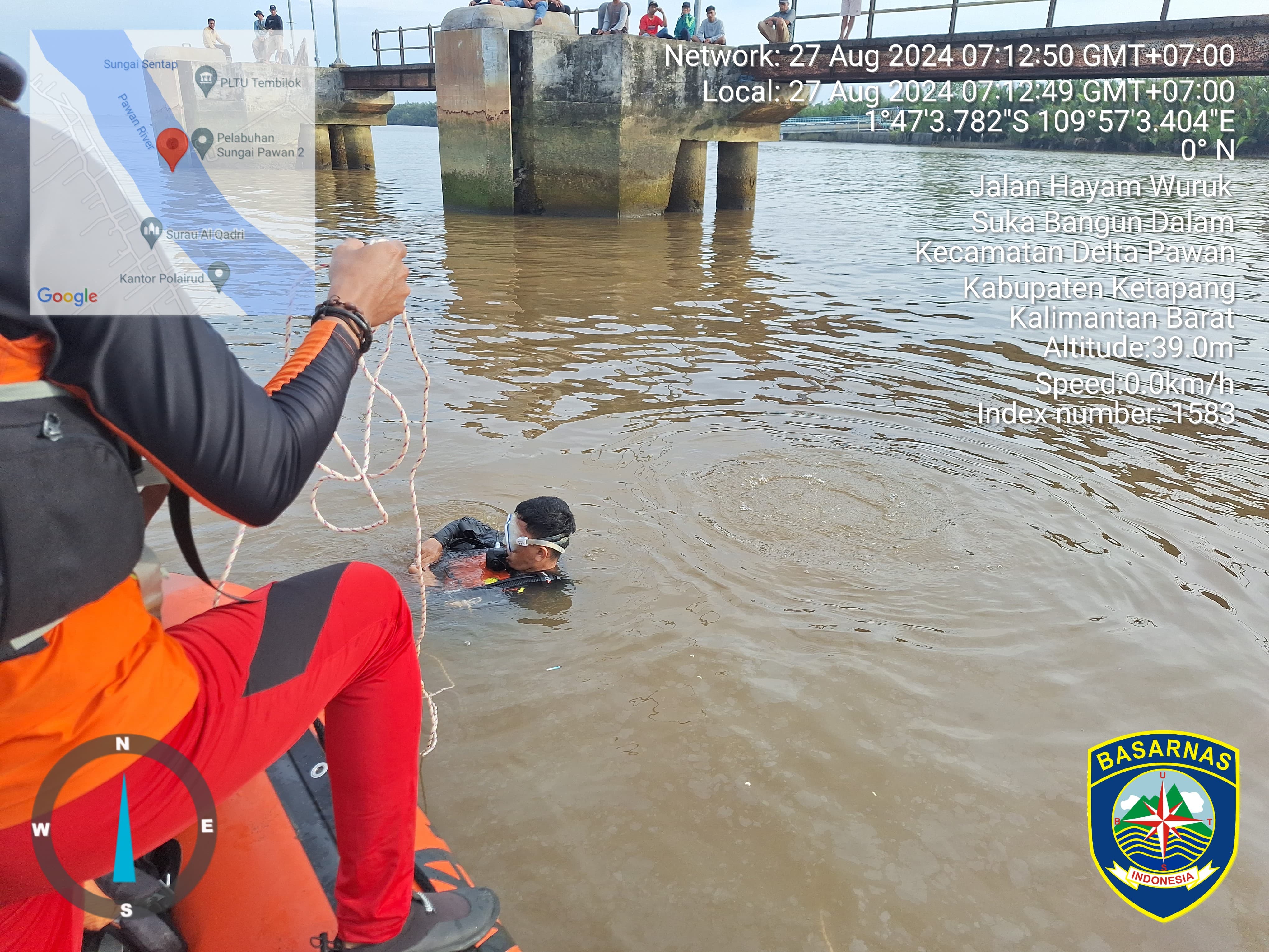 Seorang Pemancing Dilaporkan Tenggelam di Sungai Pawan, Tim SAR Lakukan Pencarian 