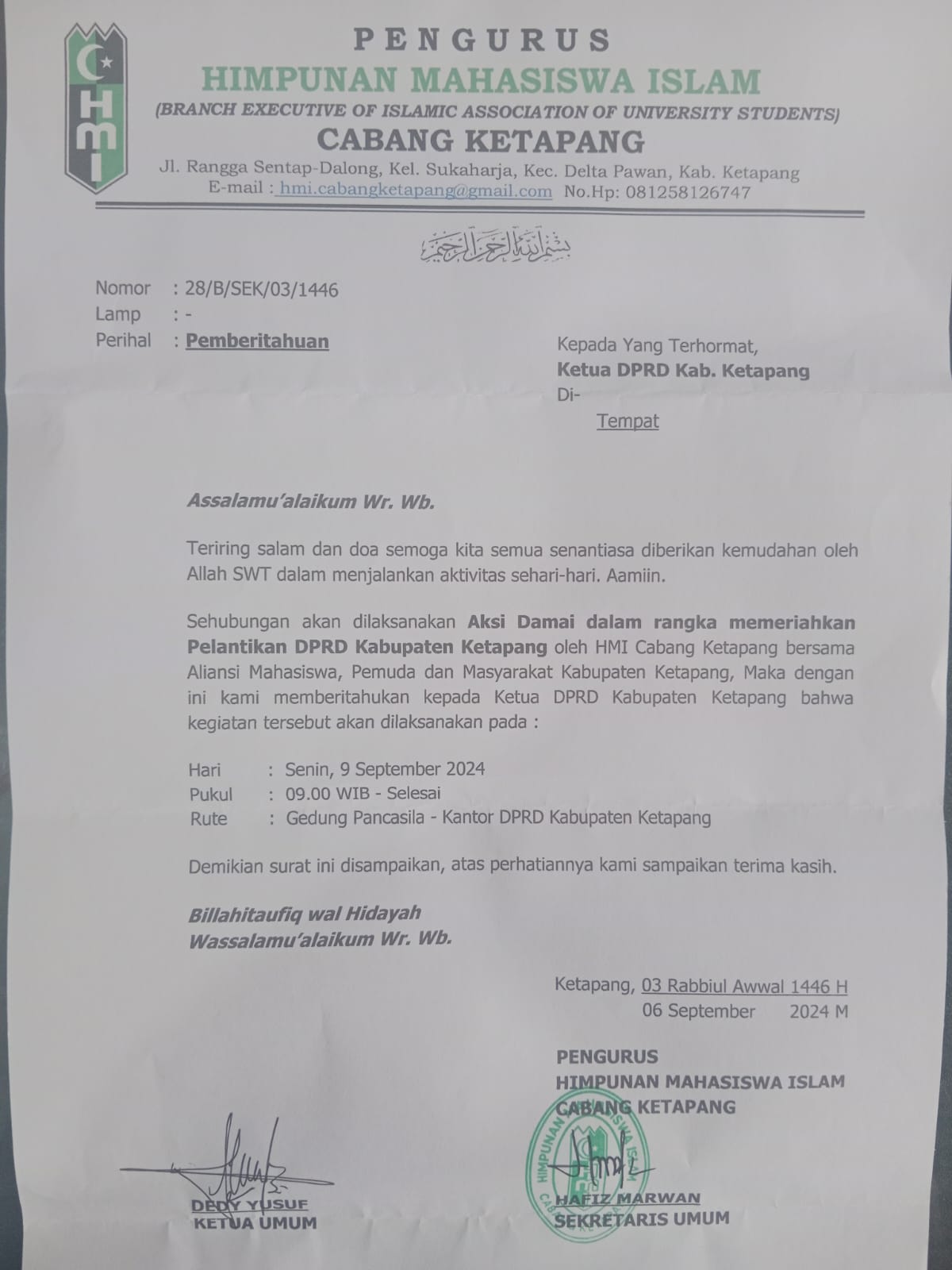 Mahasiswa Akan Gelar Aksi Saat Pelantikan Anggota DPRD Ketapang Besok