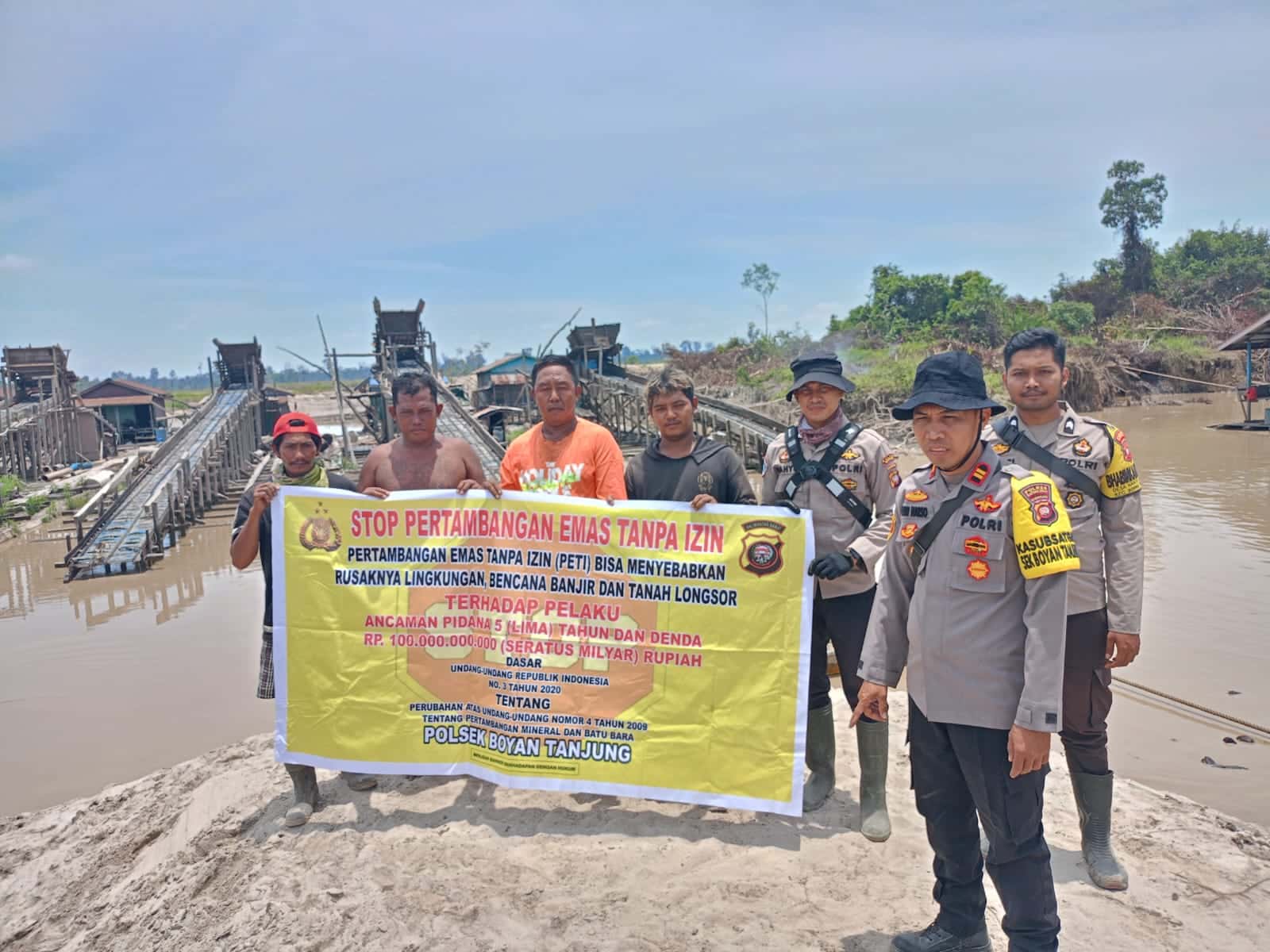 Tegas! Polsek Boyan Tanjung Larang Aktivitas PETI di Dusun Penemur I Desa Teluk Geruguk 