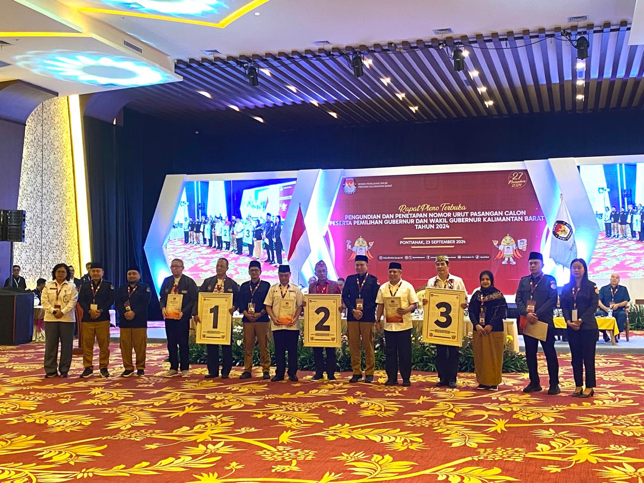 Pilgub Kalbar 2024: Midji-Didi 01, Ria Norsan-Krisantus 02, Muda-Jakius 03