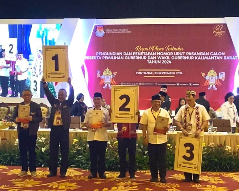 Pencabutan Nomor Urut Pilgub Kalbar, 3 Paslon Sampaikan Program Untuk Gen Z