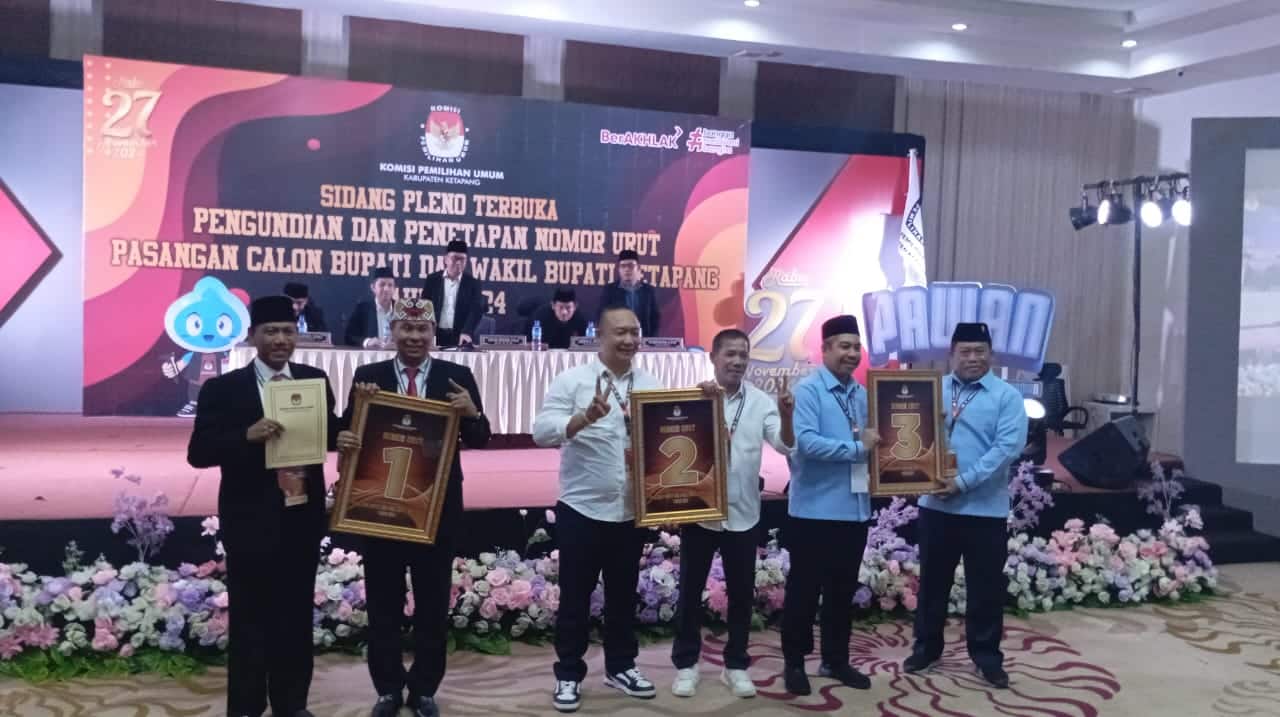Pilkada Ketapang: Farhan-Leonardus Rantan Nomor 1, Alexander Wilyo-Jamhuri Amir Nomor 2, Junaidi-Suprapto Nomor 3