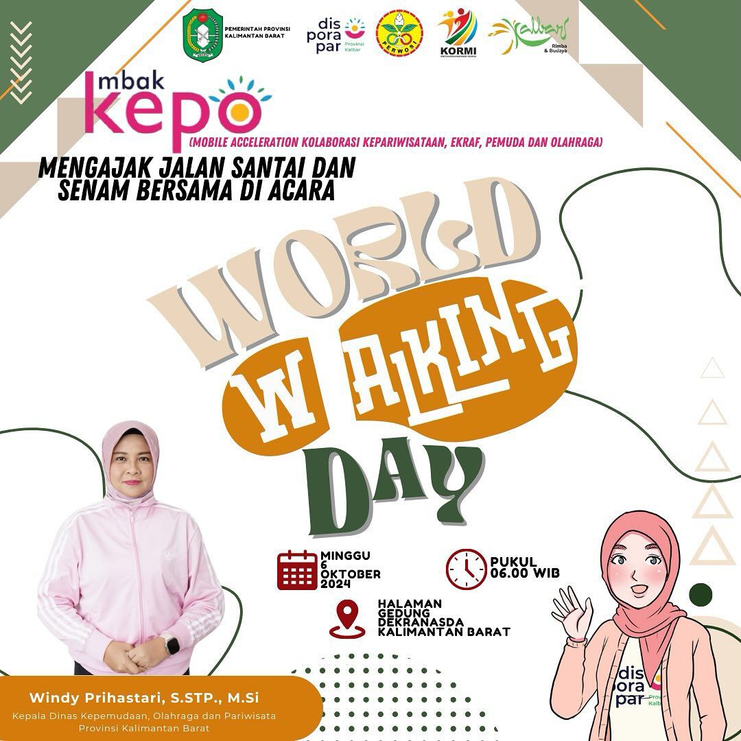 Peringati World Walking Day, Disporapar Kalbar Gelar Jalan Santai dan Senam Bersama
