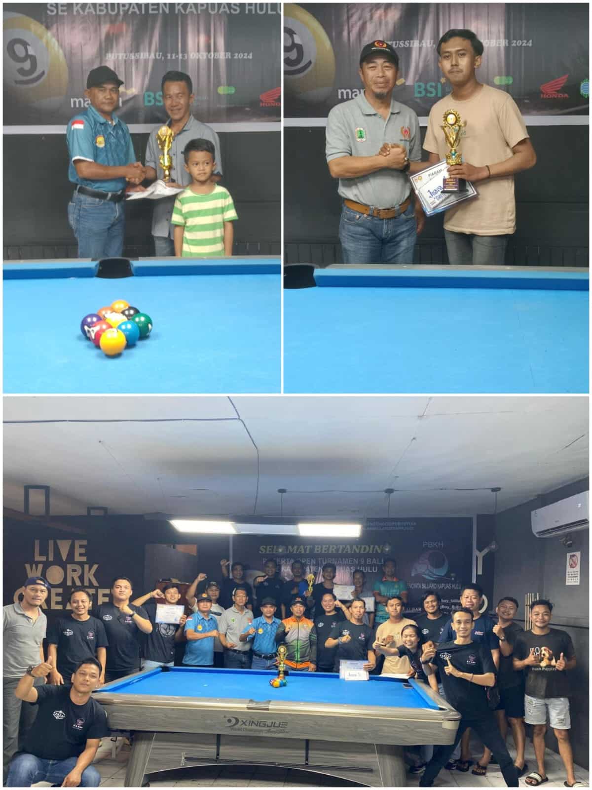 Open Turnamen Biliar se-Kapuas Hulu Sukses Digelar, Arif Juara 1, Endri Susanto Juara 2, Salman Fadli Juara 3