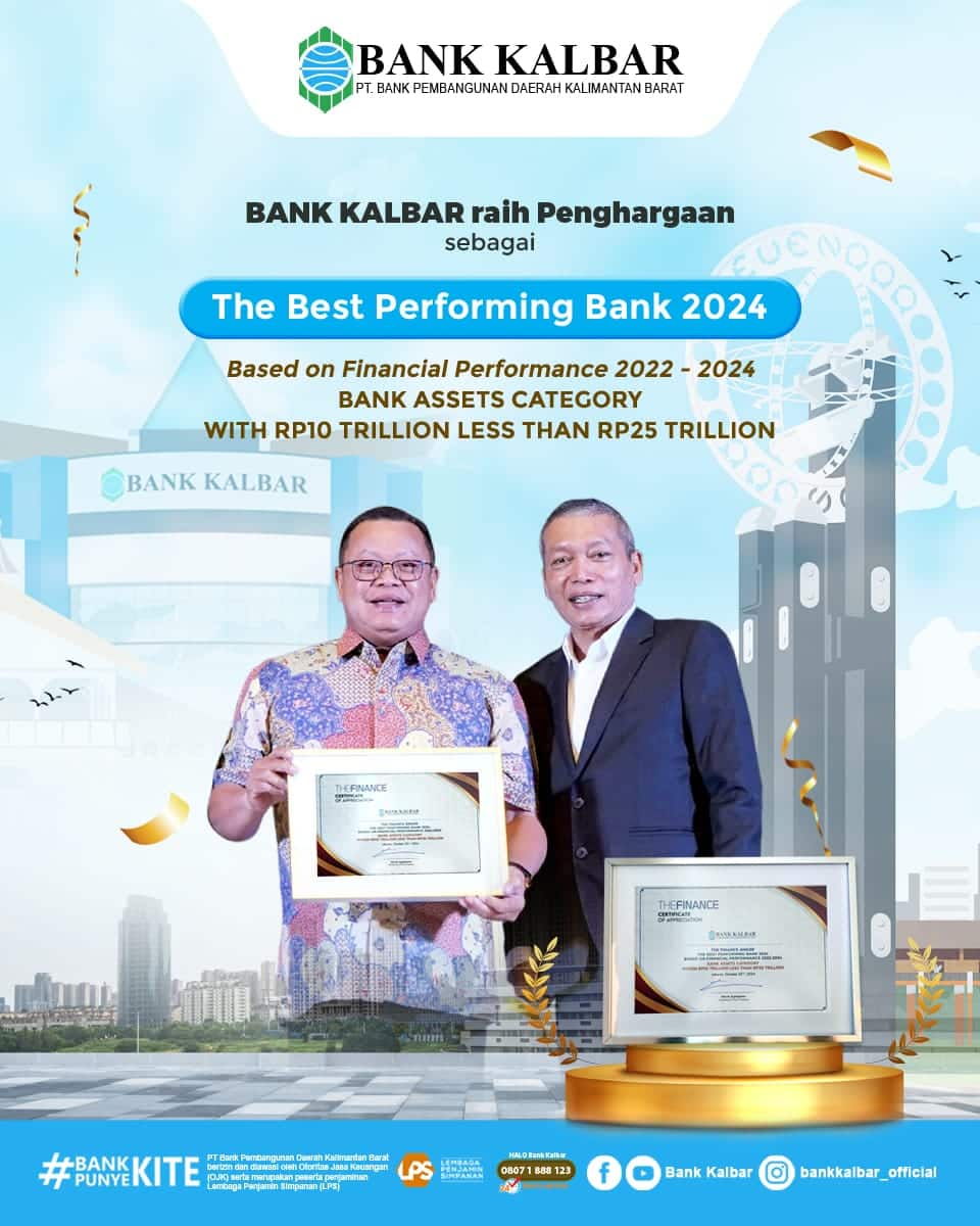 BPD Kalbar Kembali Raih Penghargaan The Best Performing Bank 2024