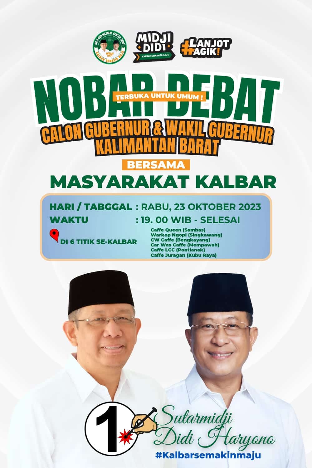 Simpul Relawan Midji-Didi Gelar Nobar Debat Perdana Pilgub Kalbar di Sambas Hingga Kubu Raya