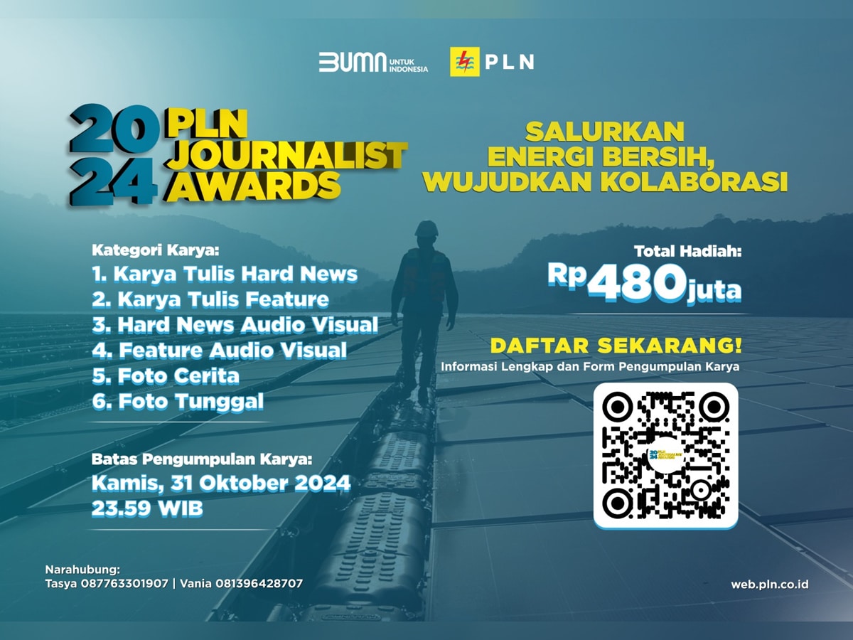 Pendaftaran PLN Journalist Award 2024 Tinggal Sebulan Lagi, Kirimkan Karya Jurnalistik Terbaikmu!