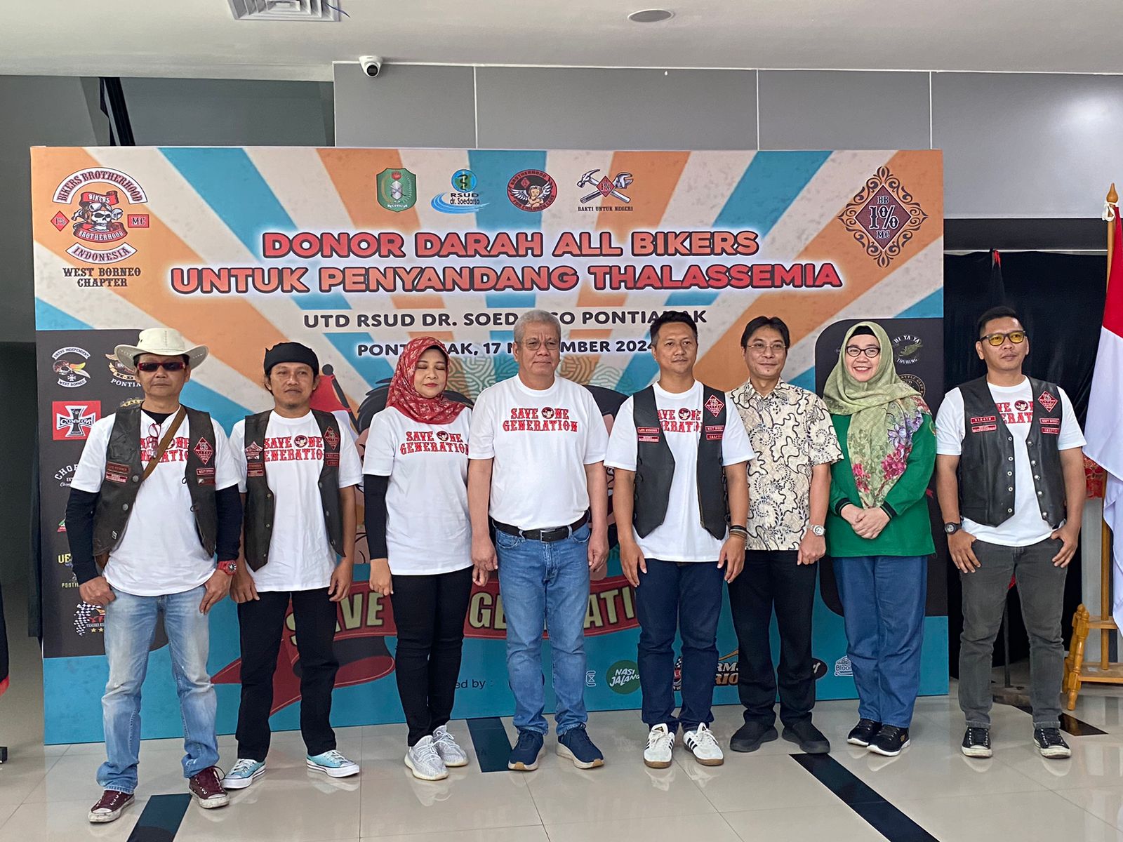 Harisson dan Bikers Brotherhood 1% MC Motoran ke RSUD Soedarso, Aksi Donor Darah Bagi Penyandang Thalasemia