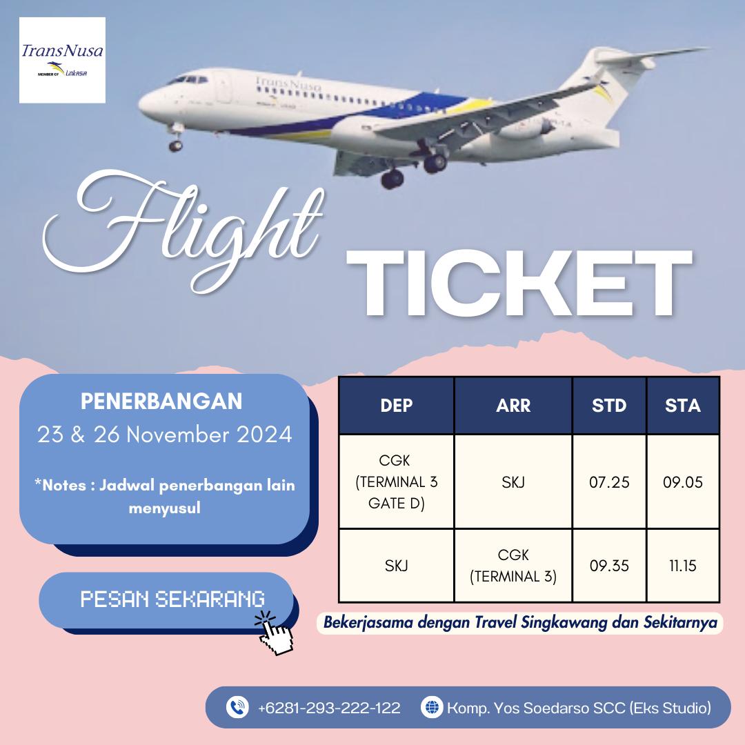 Penebangan Perdana Singkawang - Jakarta Dimulai 23 November 2024, Harga Tiket Rp 1,5 juta