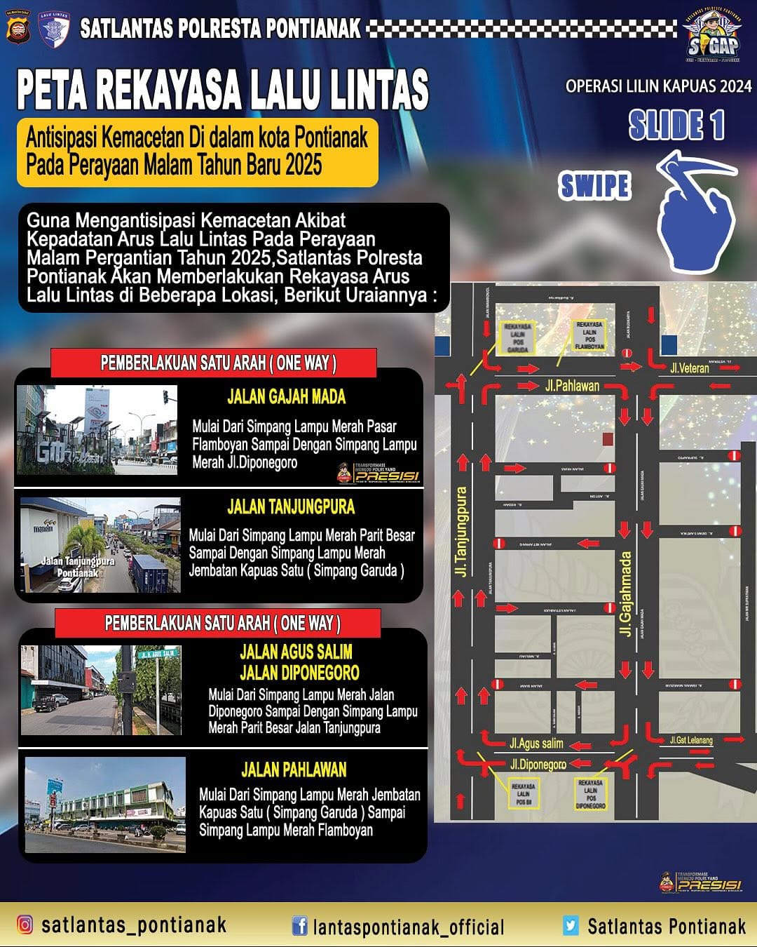 Ini Rekayasa Lalin Saat Malam Tahun Baru di Pontianak