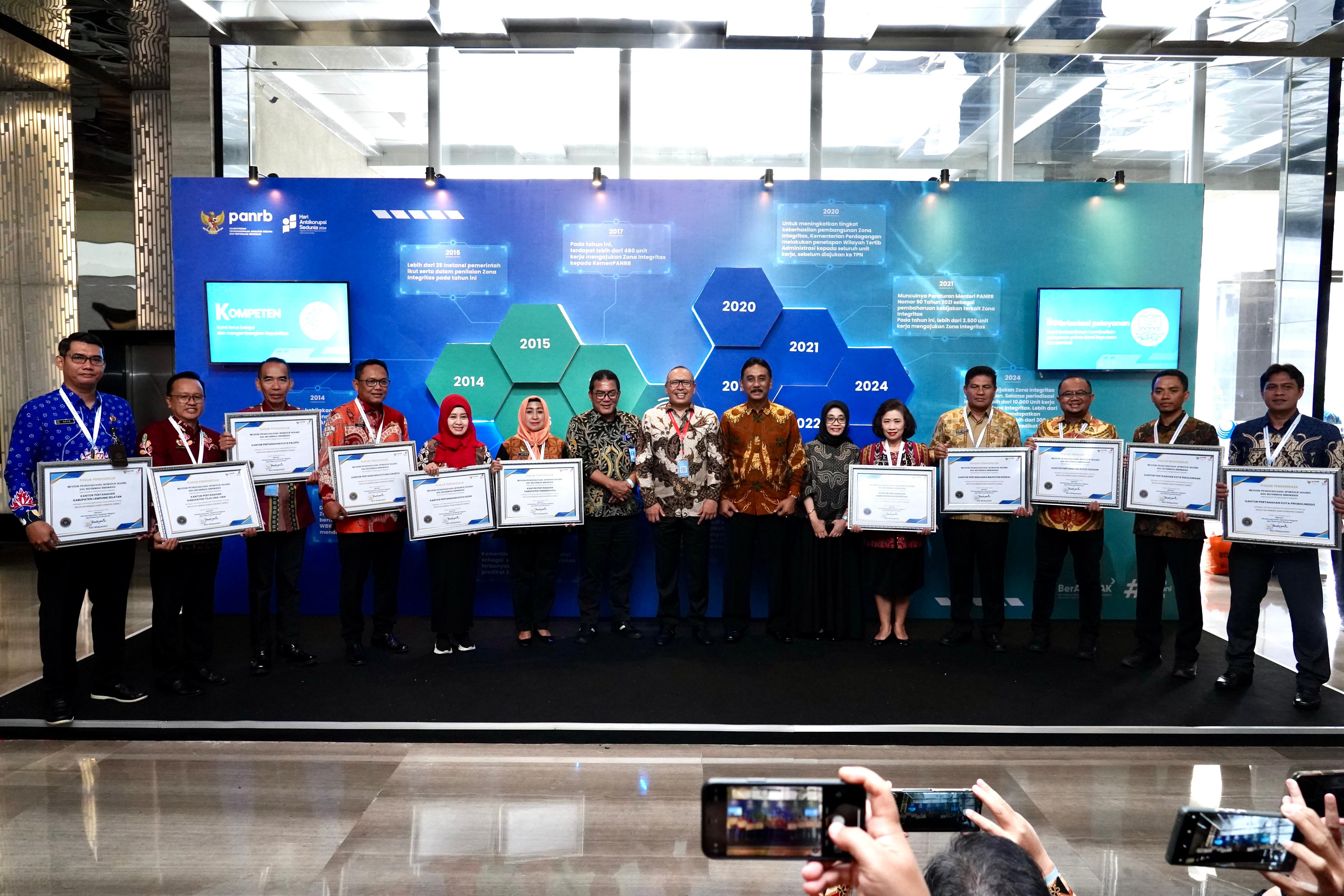 Kementerian ATR/BPN Raih Predikat Wilayah Bebas Korupsi untuk 12 Kantor Pertanahan