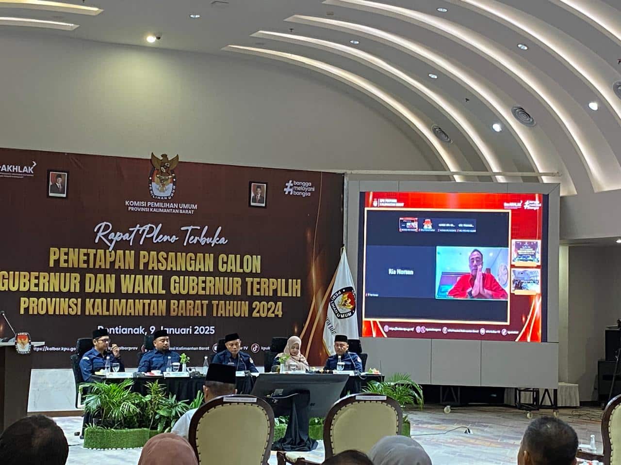 Penetapan Gubernur Kalbar oleh KPU Hanya Dihadiri Wakil Paslon Terpilih Via Zoom