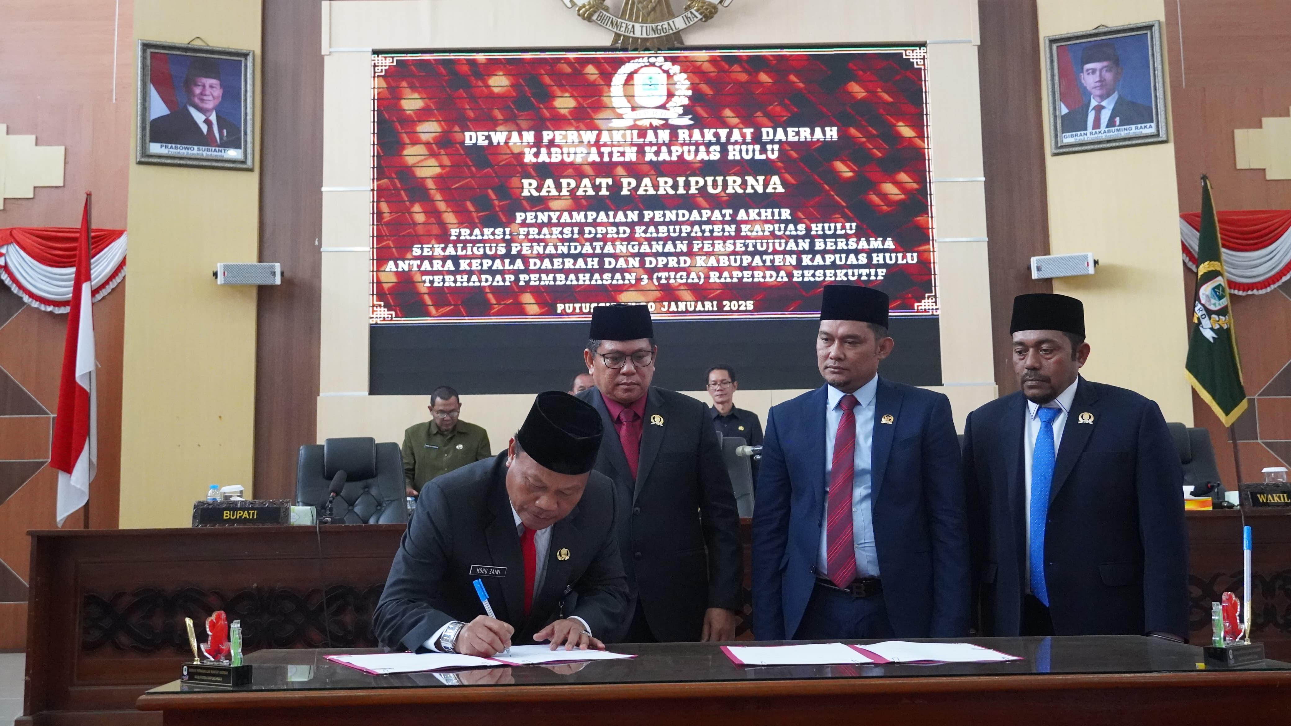 Fraksi DPRD Kapuas Hulu Setujui Tiga Raperda Disahkan Jadi Perda