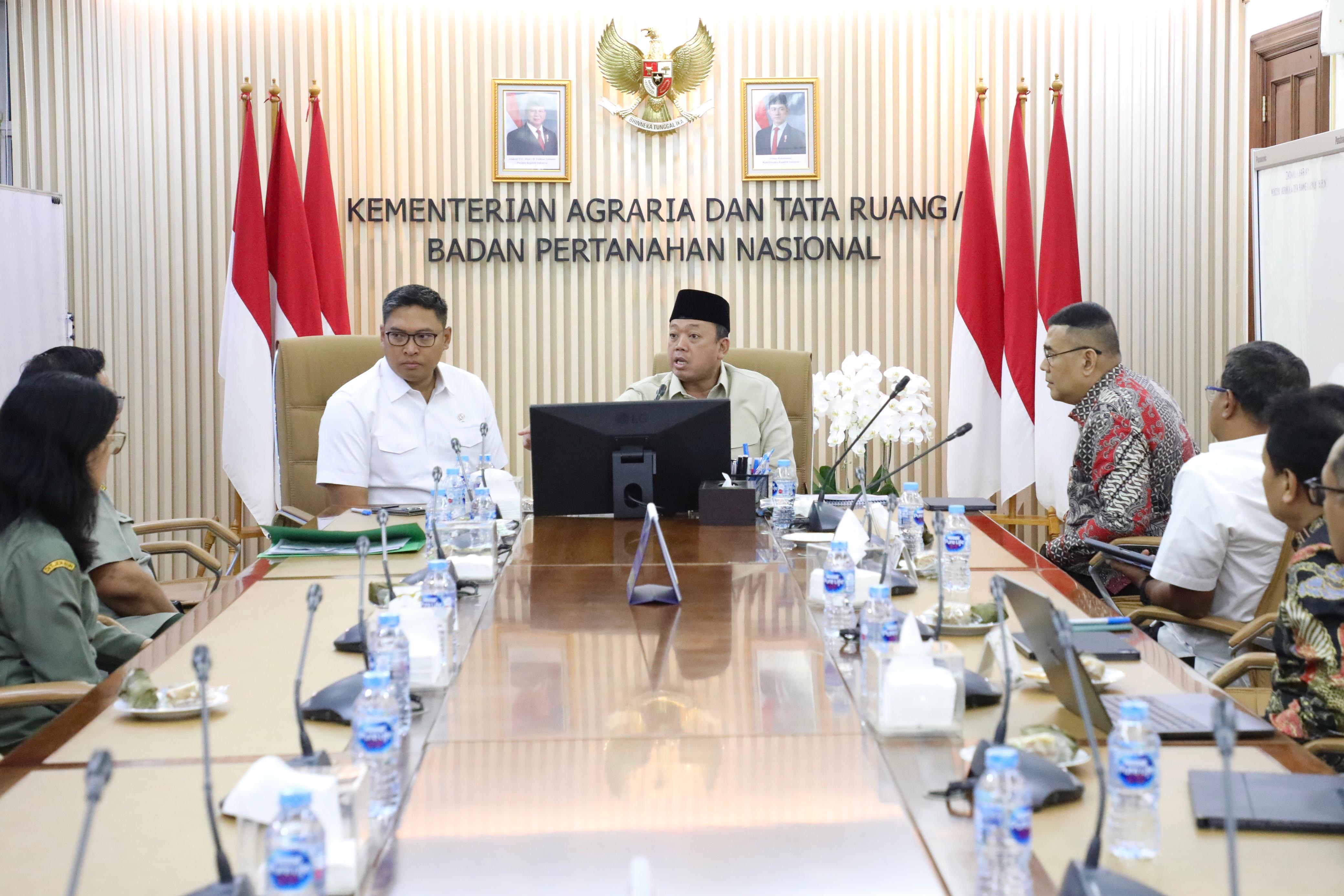 Bahas Integrasi Data Pertanahan dan Pertanian, Menteri Nusron Terima Audiensi Wamentan Sudaryono