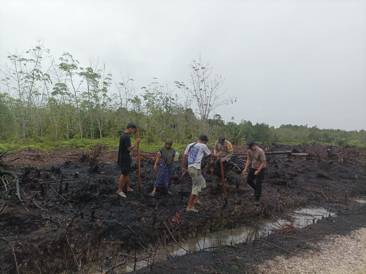 Polsek Jongkong Tanam Jagung bersama Masyarakat di Lahan 2 Hektare