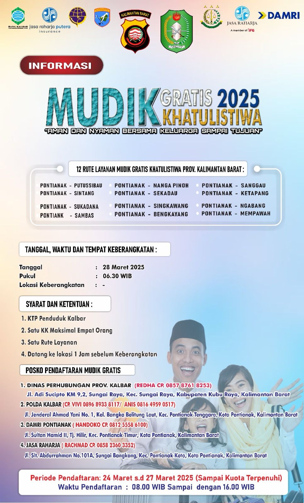Ini Tempat Pendaftaran dan Cara Mudik Gratis Khatulistiwa 2025