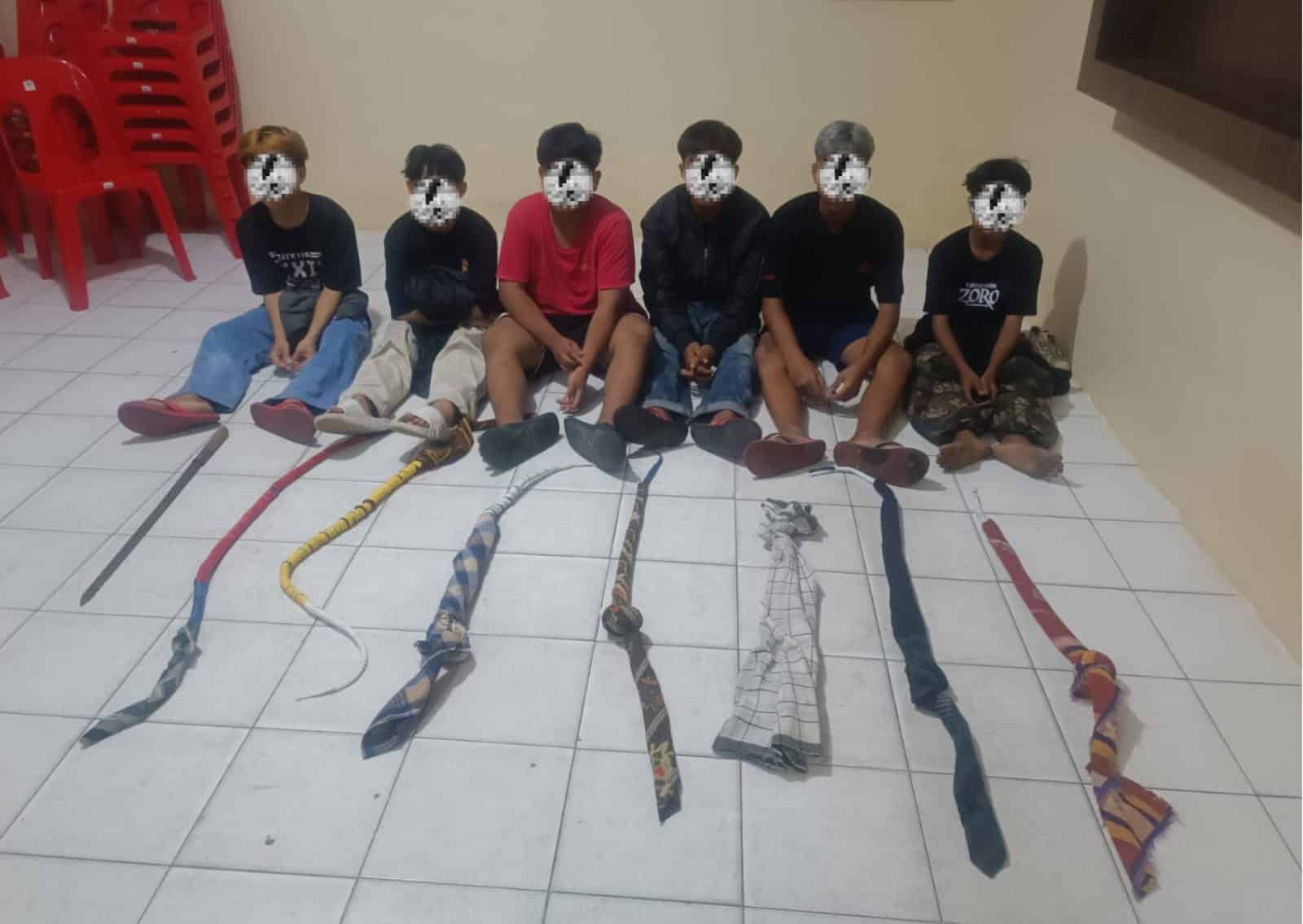 Polsek Pontianak Selatan Amankan Enam Anak Bawah Umur Pelaku Perang Sarung